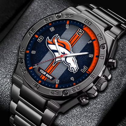 LIMITED EDITION - NEW CUSTOMIZED NFL13 DVB DENVER BRONCOS LUXURY STAINLESS STEEL WATCH