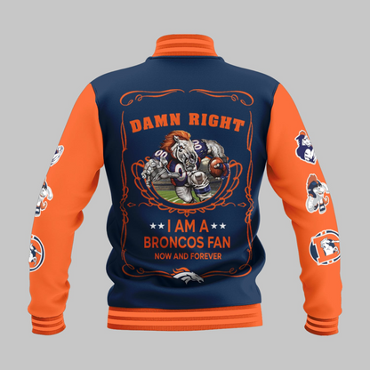 LIMITED EDITION - NEW CUSTOMIZED NFL13 DVB DENVER BRONCOS BASEBALL JACKET