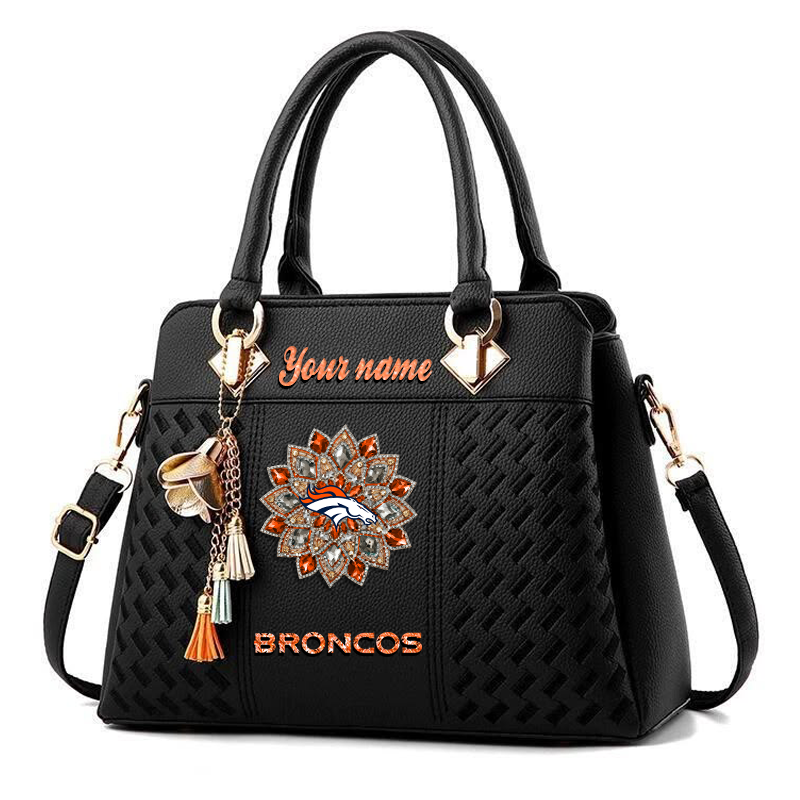 LIMITED EDITION - NEW CUSTOMIZED NFL13 DVB DENVER BRONCOS WOMEN'S ZIP HANDBAG MULTICOLOR