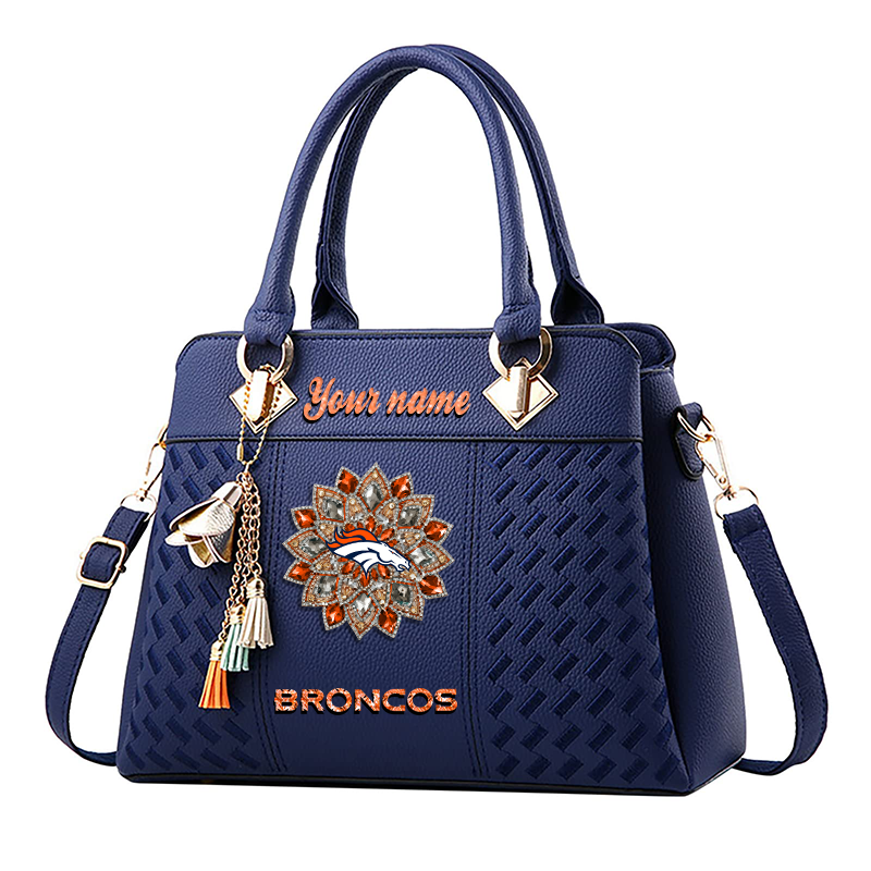LIMITED EDITION - NEW CUSTOMIZED NFL13 DVB DENVER BRONCOS WOMEN'S ZIP HANDBAG MULTICOLOR