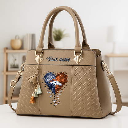 LIMITED EDITION - NEW CUSTOMIZED NFL13 DVB DENVER BRONCOS ZIP HANDBAG MULTICOLOR