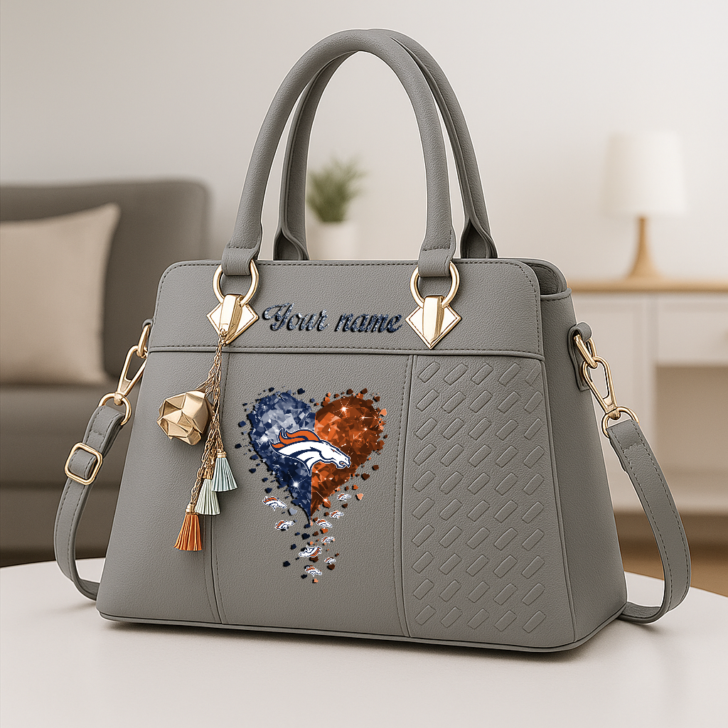 LIMITED EDITION - NEW CUSTOMIZED NFL13 DVB DENVER BRONCOS ZIP HANDBAG MULTICOLOR