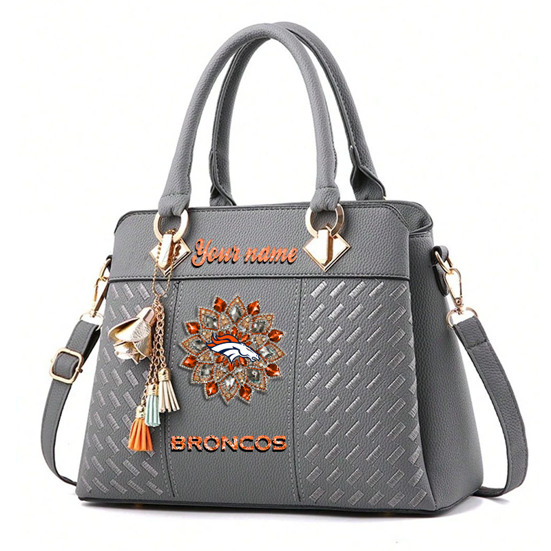 LIMITED EDITION - NEW CUSTOMIZED NFL13 DVB DENVER BRONCOS WOMEN'S ZIP HANDBAG MULTICOLOR