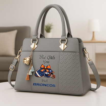 LIMITED EDITION - NEW CUSTOMIZED NFL13 DVB DENVER BRONCOS WOMEN'S ZIP HANDBAG MULTICOLOR
