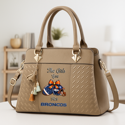 LIMITED EDITION - NEW CUSTOMIZED NFL13 DVB DENVER BRONCOS WOMEN'S ZIP HANDBAG MULTICOLOR