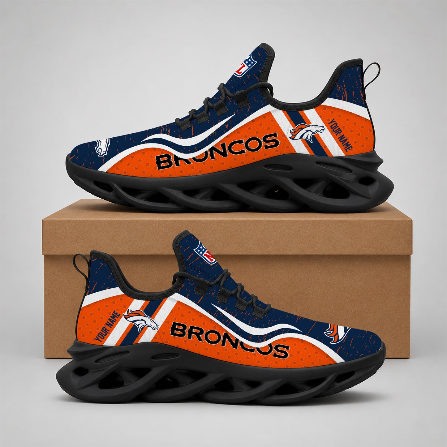 SPECIAL EDITION - NEW CUSTOMIZED NFL13 DVB DENVER BRONCOS MAX SOUL SHOES