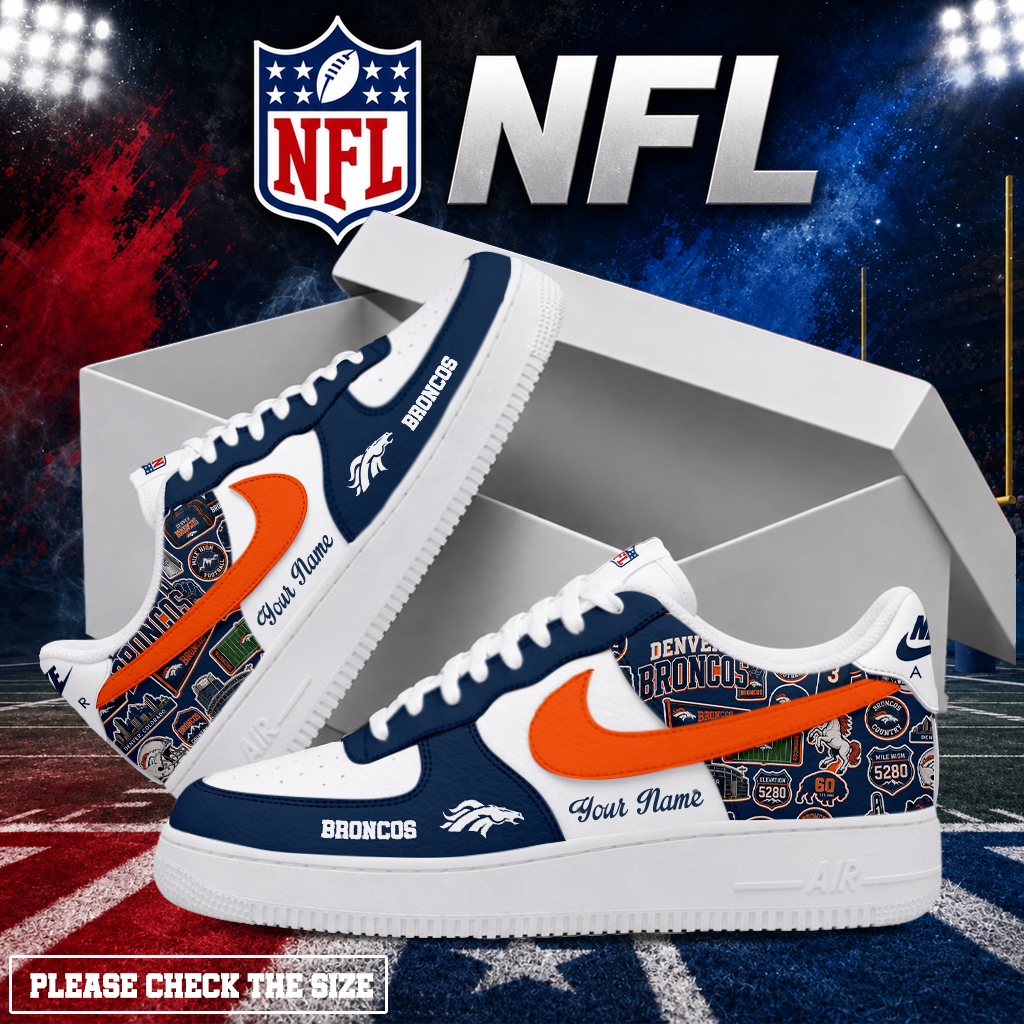 LIMITED EDITION - NEW CUSTOMIZED NFL13 DVB DENVER BRONCOS AF1 SHOES