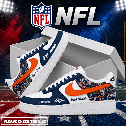 LIMITED EDITION - NEW CUSTOMIZED NFL13 DVB DENVER BRONCOS AF1 SHOES