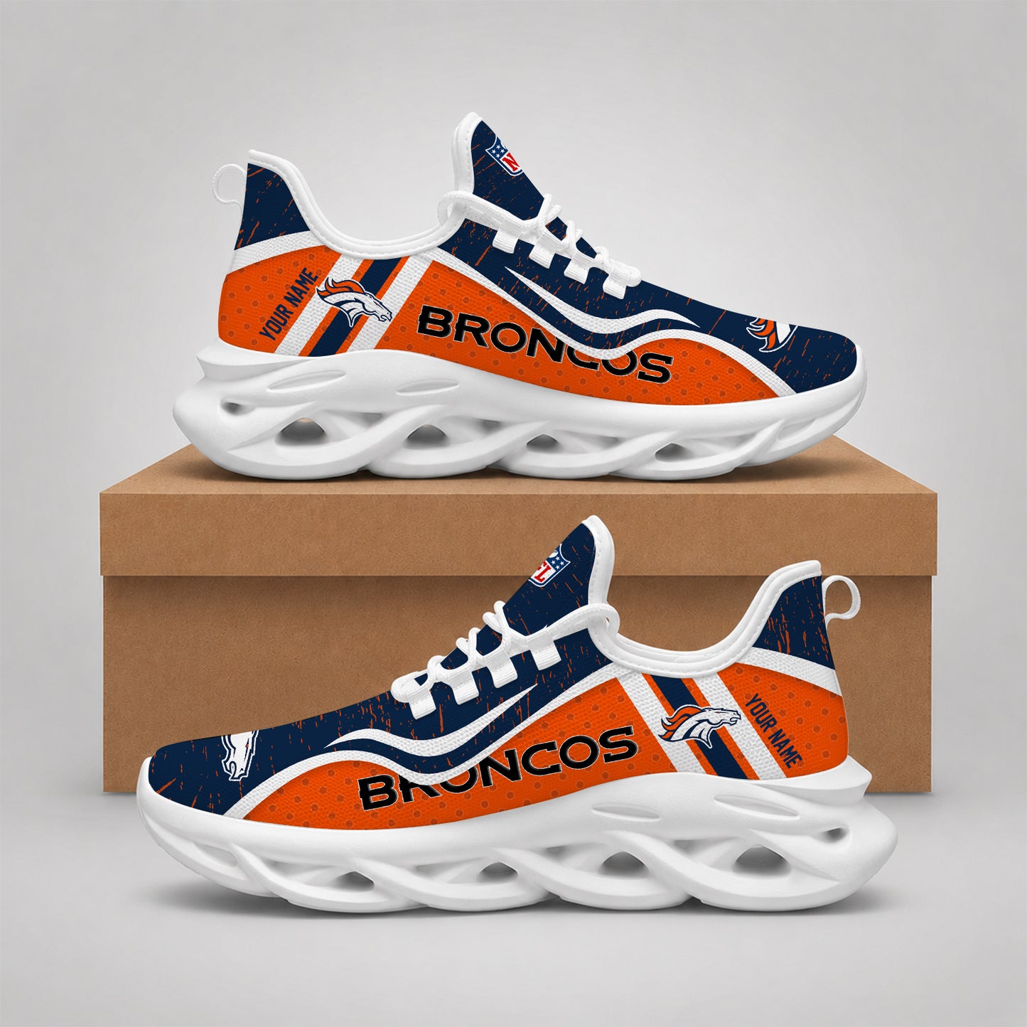 SPECIAL EDITION - NEW CUSTOMIZED NFL13 DVB DENVER BRONCOS MAX SOUL SHOES