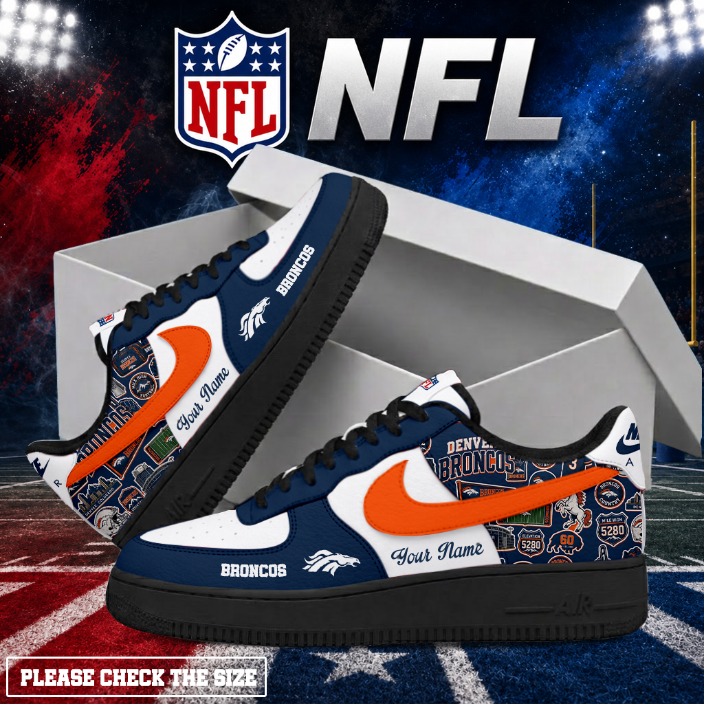 LIMITED EDITION - NEW CUSTOMIZED NFL13 DVB DENVER BRONCOS AF1 SHOES
