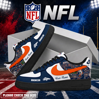 LIMITED EDITION - NEW CUSTOMIZED NFL13 DVB DENVER BRONCOS AF1 SHOES