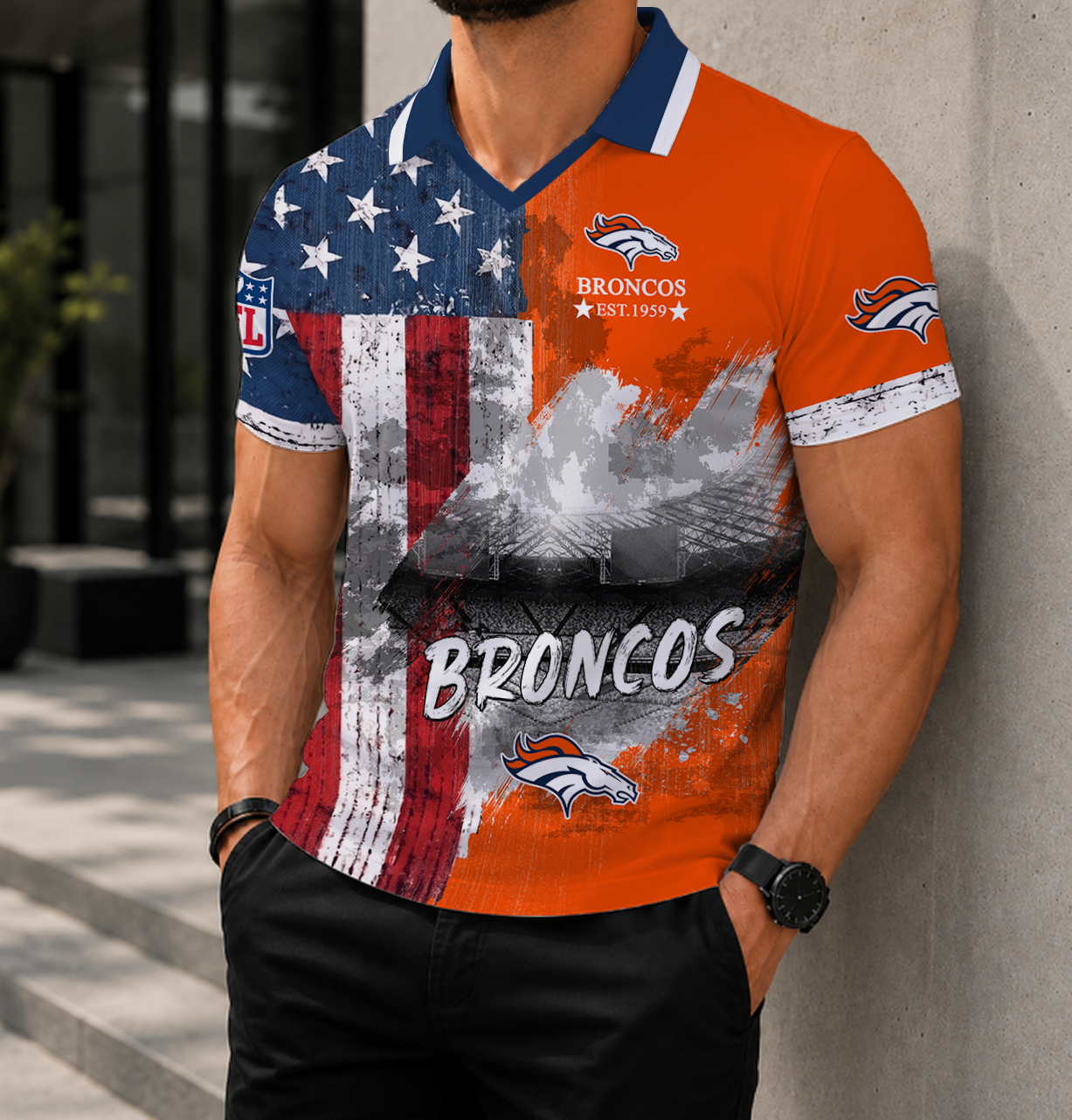 SPECIAL EDITION - NEW CUSTOMIZED NFL13 DVB DENVER BRONCOS POLO SHIRT