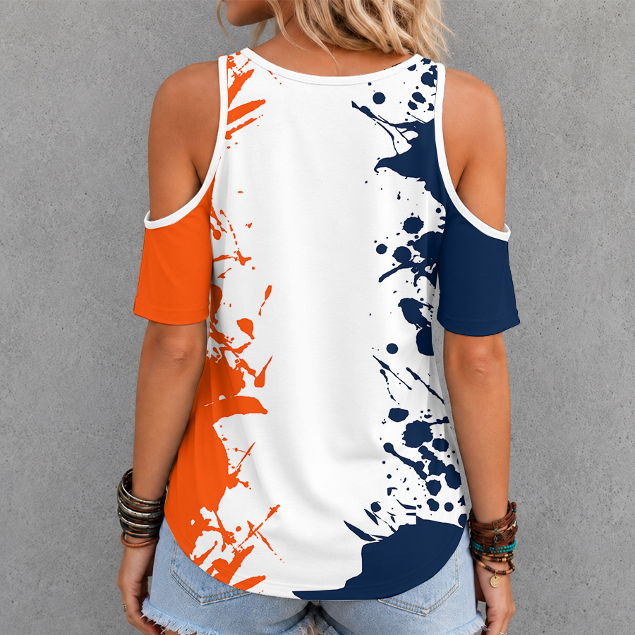 [SPECIAL OFFER] NEW CUSTOMIZED NFL13 DVB DENVER BRONCOS CRISS CROSS V-NECK TOP