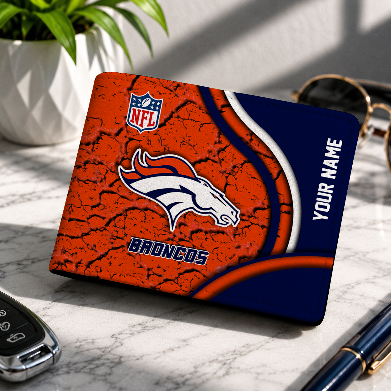 MEGA SALE - NEW CUSTOMIZED NFL13 DVB DENVER BRONCOS LEATHER WALLET