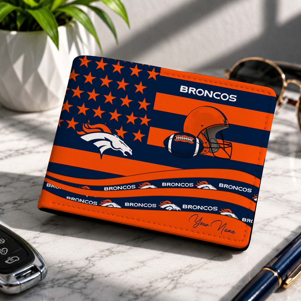 LIMITED EDITION - NEW CUSTOMIZED NFL13 DVB DENVER BRONCOS LEATHER WALLET