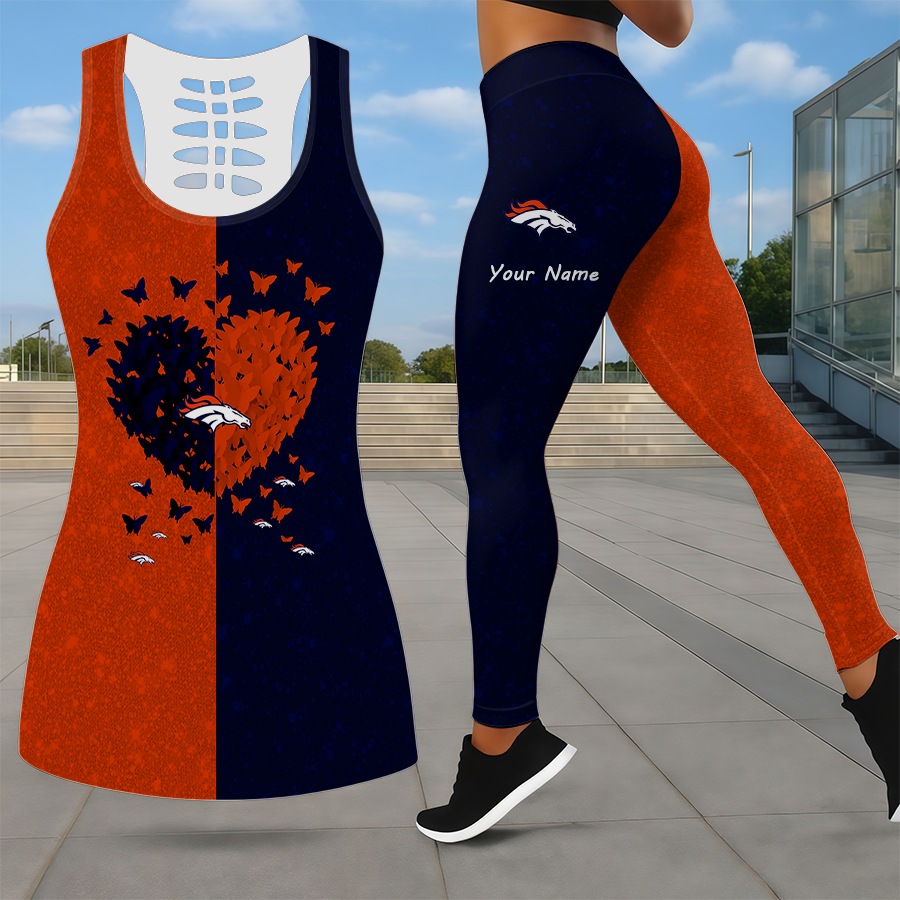 LIMITED EDITION - NEW CUSTOMIZED NFL13 DVB DENVER BRONCOS LEGGINGS & HOLLOW TANK TOP SET