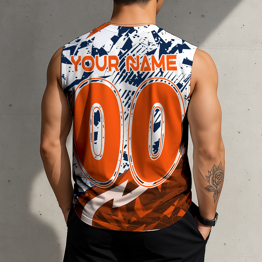 LIMITED EDITION - NEW CUSTOMIZED NFL13 DVB DENVER BRONCOS MEN'S GYM SHIRT