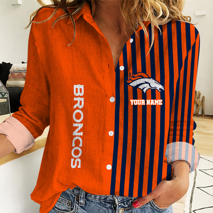ELITE EDITION - NEW CUSTOMIZED NFL13 DVB DENVER BRONCOS WOMEN CASUAL SHIRT