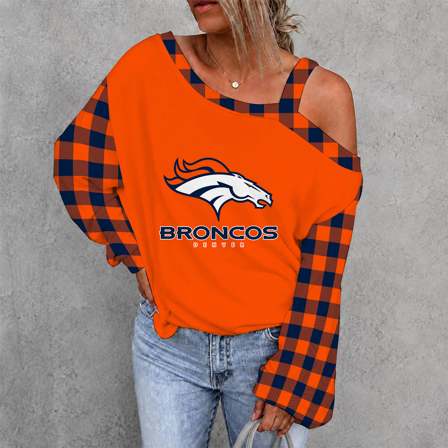 [SPECIAL OFFER] NEW CUSTOMIZED NFL13 DVB DENVER BRONCOS DROP SHOULDER SWEATSHIRT