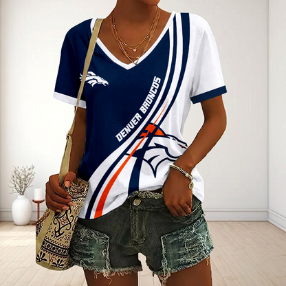 SPECIAL EDITION - NEW CUSTOMIZED NFL13 DVB DENVER BRONCOS V-NECK FEMALE SHIRT