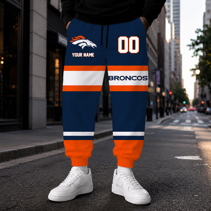 LIMITED EDITION - NEW CUSTOMIZED NFL13 DVB DENVER BRONCOS SWEATPANTS