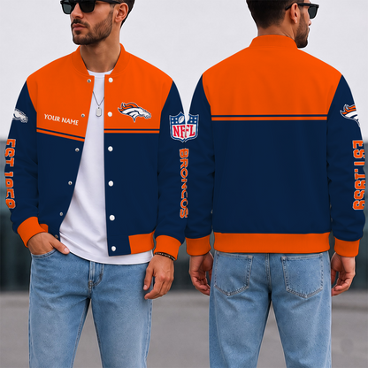LIMITED EDITION - NEW CUSTOMIZED NFL13 DVB DENVER BRONCOS SATIN VARSITY & BASEBALL JACKET