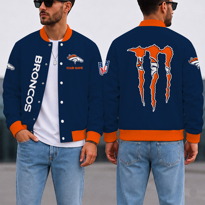LIMITED EDITION - NEW CUSTOMIZED NFL13 DVB DENVER BRONCOS SATIN VARSITY & BASEBALL JACKET