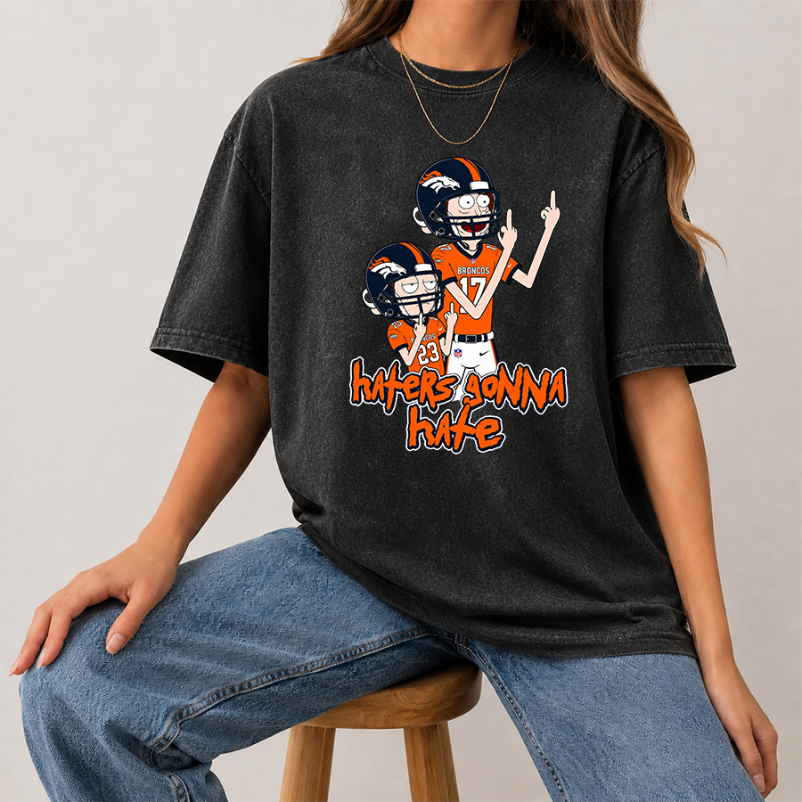 [SPECIAL OFFER] NEW CUSTOMIZED NFL13 DVB DENVER BRONCOS FUNNY MULTICOLOR WASHED TEE