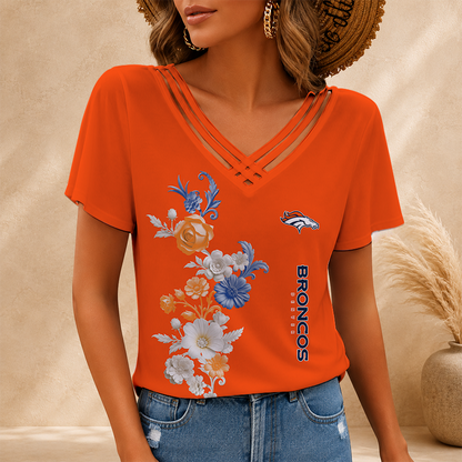 LIMITED EDITION - NEW CUSTOMIZED NFL13 DVB DENVER BRONCOS V-NECK SHIRT