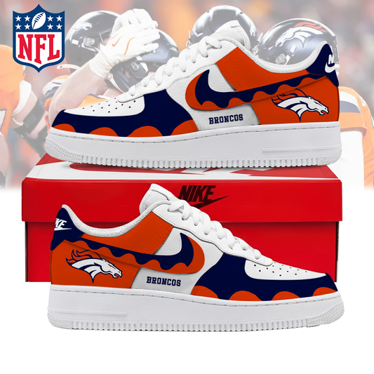 FINAL CLEARANCE - NEW CUSTOMIZED NFL13 DVB DENVER BRONCOS AF1 SNEAKERS