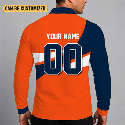 [SPECIAL OFFER] NEW CUSTOMIZED NFL13 DVB DENVER BRONCOS LONG SLEEVE POLO SHIRT