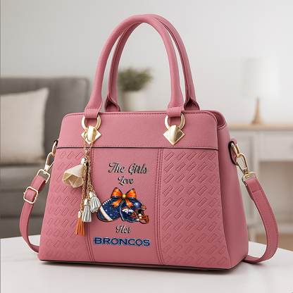 LIMITED EDITION - NEW CUSTOMIZED NFL13 DVB DENVER BRONCOS WOMEN'S ZIP HANDBAG MULTICOLOR