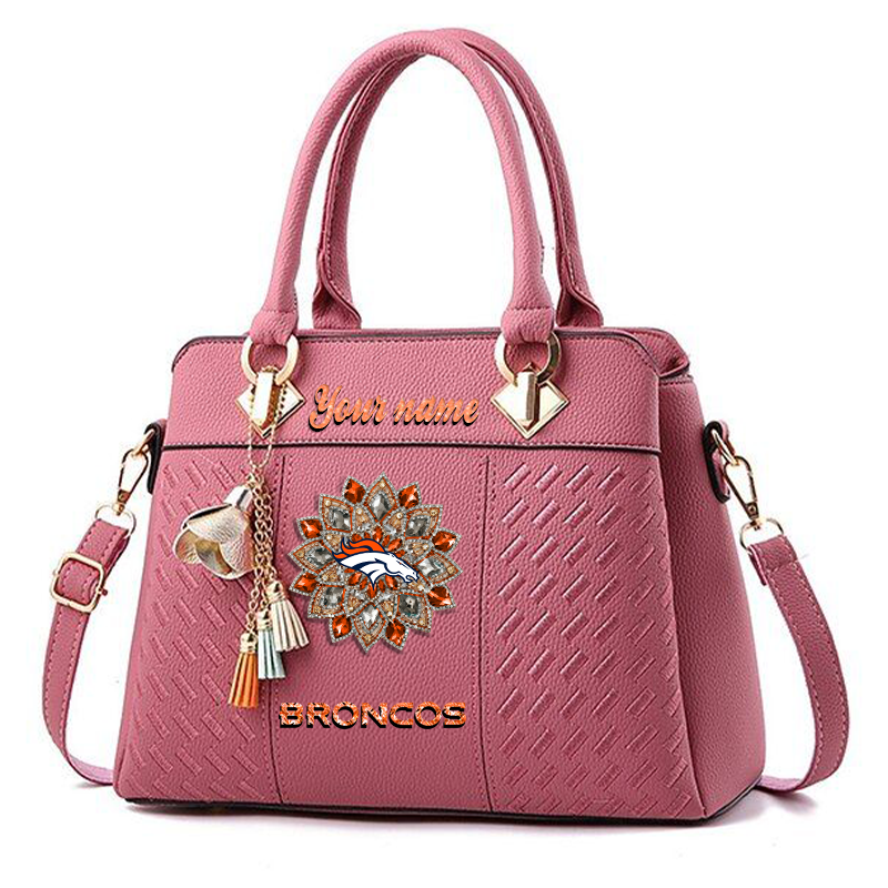 LIMITED EDITION - NEW CUSTOMIZED NFL13 DVB DENVER BRONCOS WOMEN'S ZIP HANDBAG MULTICOLOR