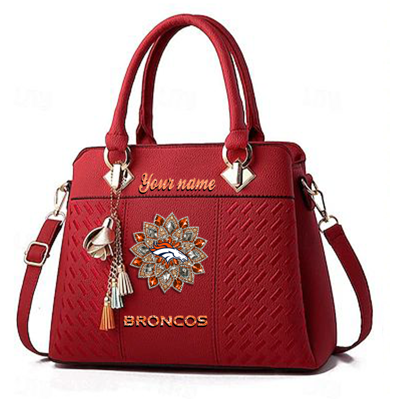 LIMITED EDITION - NEW CUSTOMIZED NFL13 DVB DENVER BRONCOS WOMEN'S ZIP HANDBAG MULTICOLOR