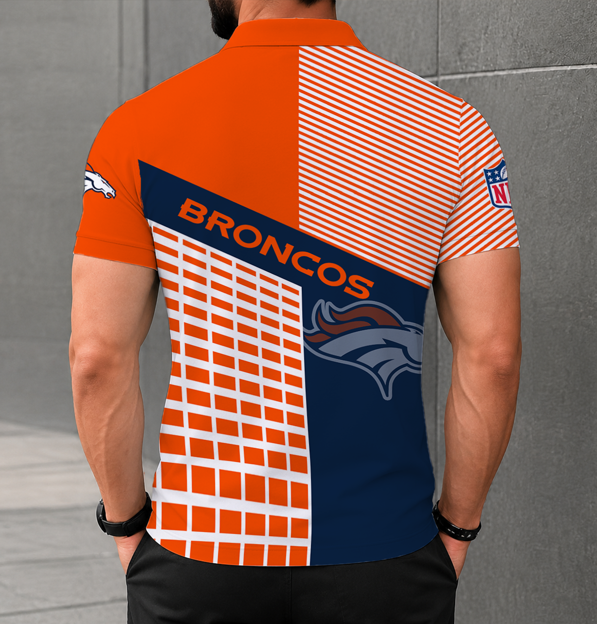 LIMITED EDITION - NEW CUSTOMIZED NFL13 DVB DENVER BRONCOS POLO SHIRT