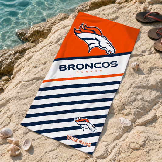 EXCLUSIVE EDITION - NEW CUSTOMIZED NFL13 DVB DENVER BRONCOS BEACH TOWEL