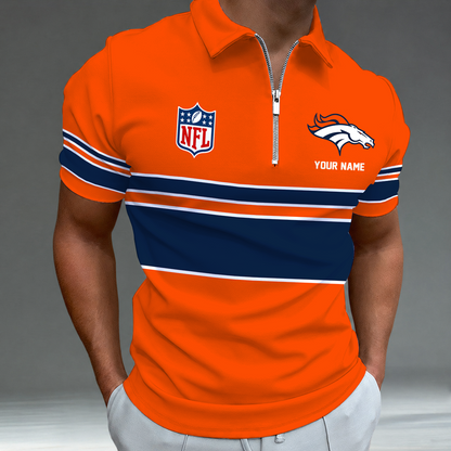 [SPECIAL OFFER] NEW CUSTOMIZED NFL13 DVB DENVER BRONCOS ZIP POLO SHIRT