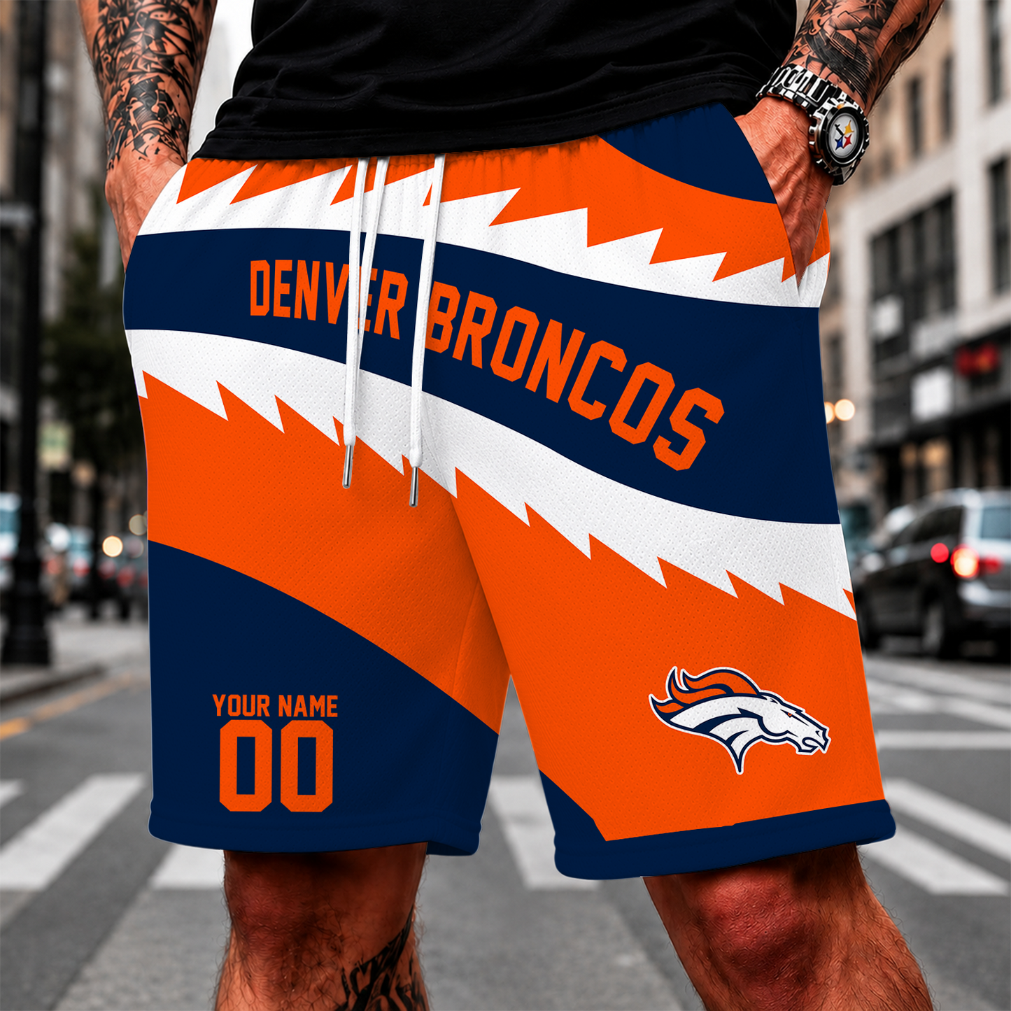[SPECIAL OFFER] NEW CUSTOMIZED NFL13 DVB DENVER BRONCOS SHORT PANTS