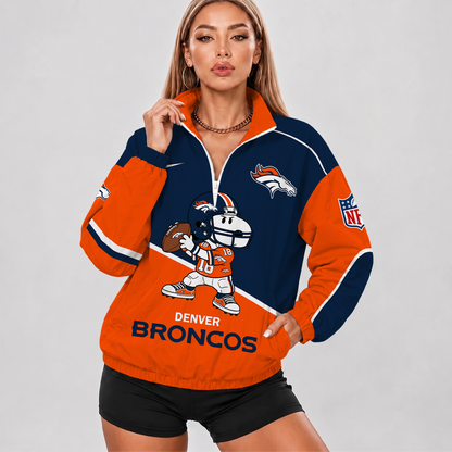 [SPECIAL OFFER] NEW CUSTOMIZED NFL13 DVB DENVER BRONCOS V-NECK ZIPPER SWEATSHIRT JACKET