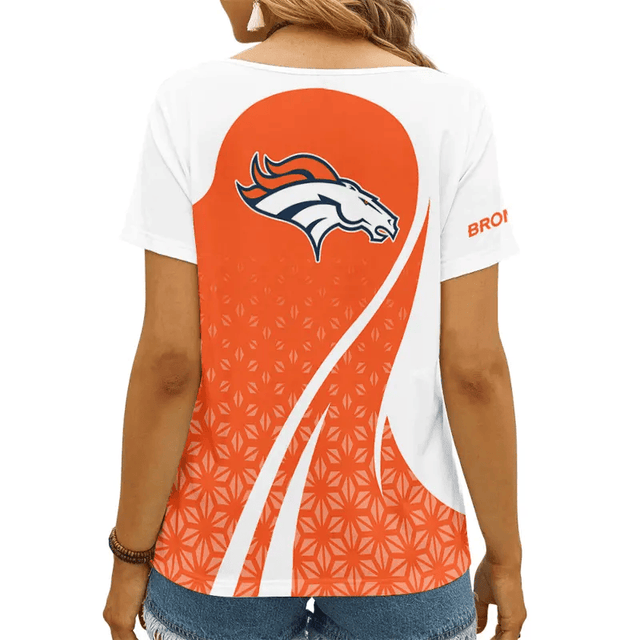 LIMITED EDITION - NEW CUSTOMIZED NFL13 DVB DENVER BRONCOS V-NECK FEMALE SHIRT