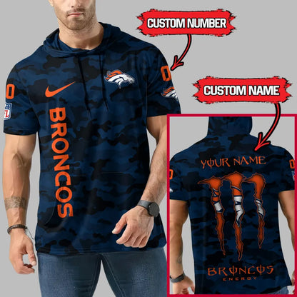 LIMITED EDITION - NEW CUSTOMIZED NFL13 DVB DENVER BRONCOS SHORT SLEEVE HOODIE