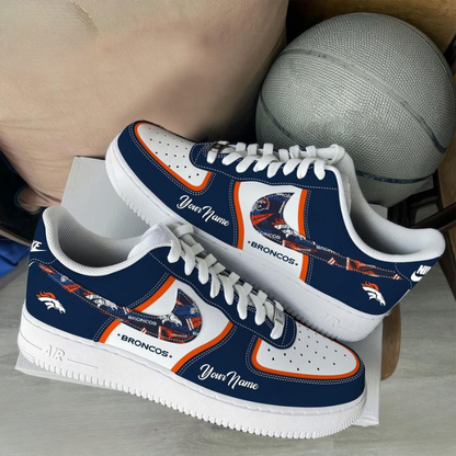 LIMITED EDITION - NEW CUSTOMIZED NFL13 DVB DENVER BRONCOS AF1 SNEAKERS
