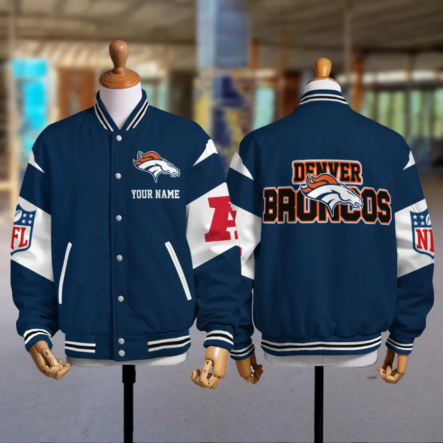 [HOT DEAL] NEW CUSTOMIZED NFL13 DVB DENVER BRONCOS SATIN VARSITY & BASEBALL JACKET