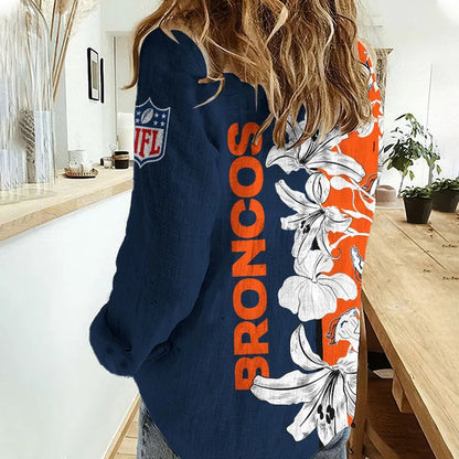 [SPECIAL OFFER] NEW CUSTOMIZED NFL13 DVB DENVER BRONCOS WOMEN CASUAL SHIRT FOR FAN