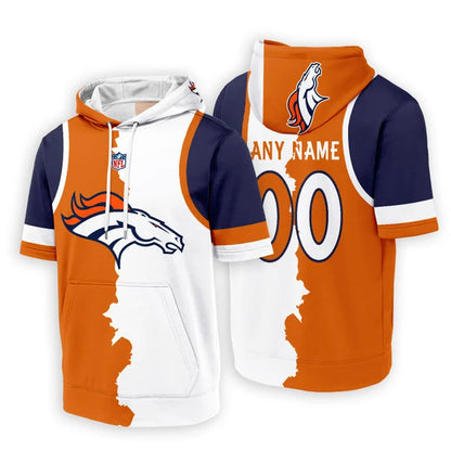 LIMITED EDITION - NEW CUSTOMIZED NFL13 DVB DENVER BRONCOS SHORT SLEEVE HOODIE T-SHIRT