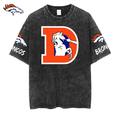 [SPECIAL OFFER] NEW CUSTOMIZED NFL13 DVB DENVER BRONCOS MULTICOLOR WASHED TEE