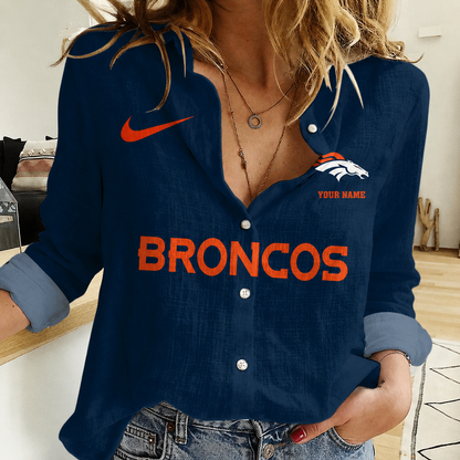 LIMITED EDITION - NEW CUSTOMIZED NFL13 DVB DENVER BRONCOS WOMEN CASUAL SHIRT