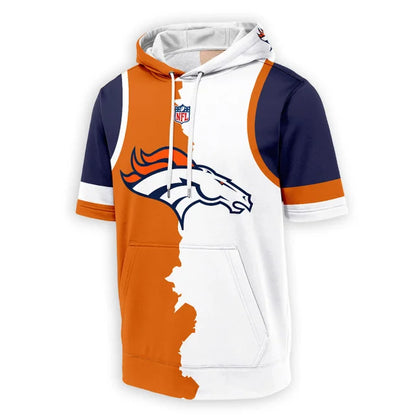LIMITED EDITION - NEW CUSTOMIZED NFL13 DVB DENVER BRONCOS SHORT SLEEVE HOODIE T-SHIRT