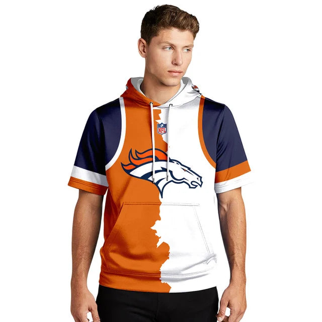 LIMITED EDITION - NEW CUSTOMIZED NFL13 DVB DENVER BRONCOS SHORT SLEEVE HOODIE T-SHIRT