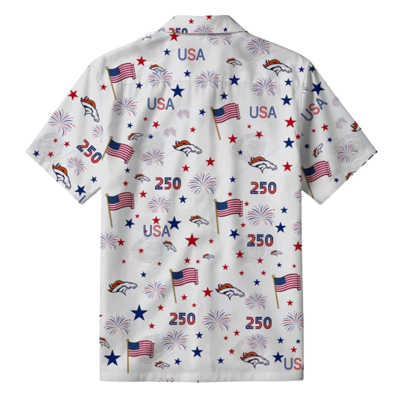 LIMITED EDITION - NEW CUSTOMIZED NFL13 DVB DENVER BRONCOS PATRIOTIC 250 USA HAWAIIAN SHIRT
